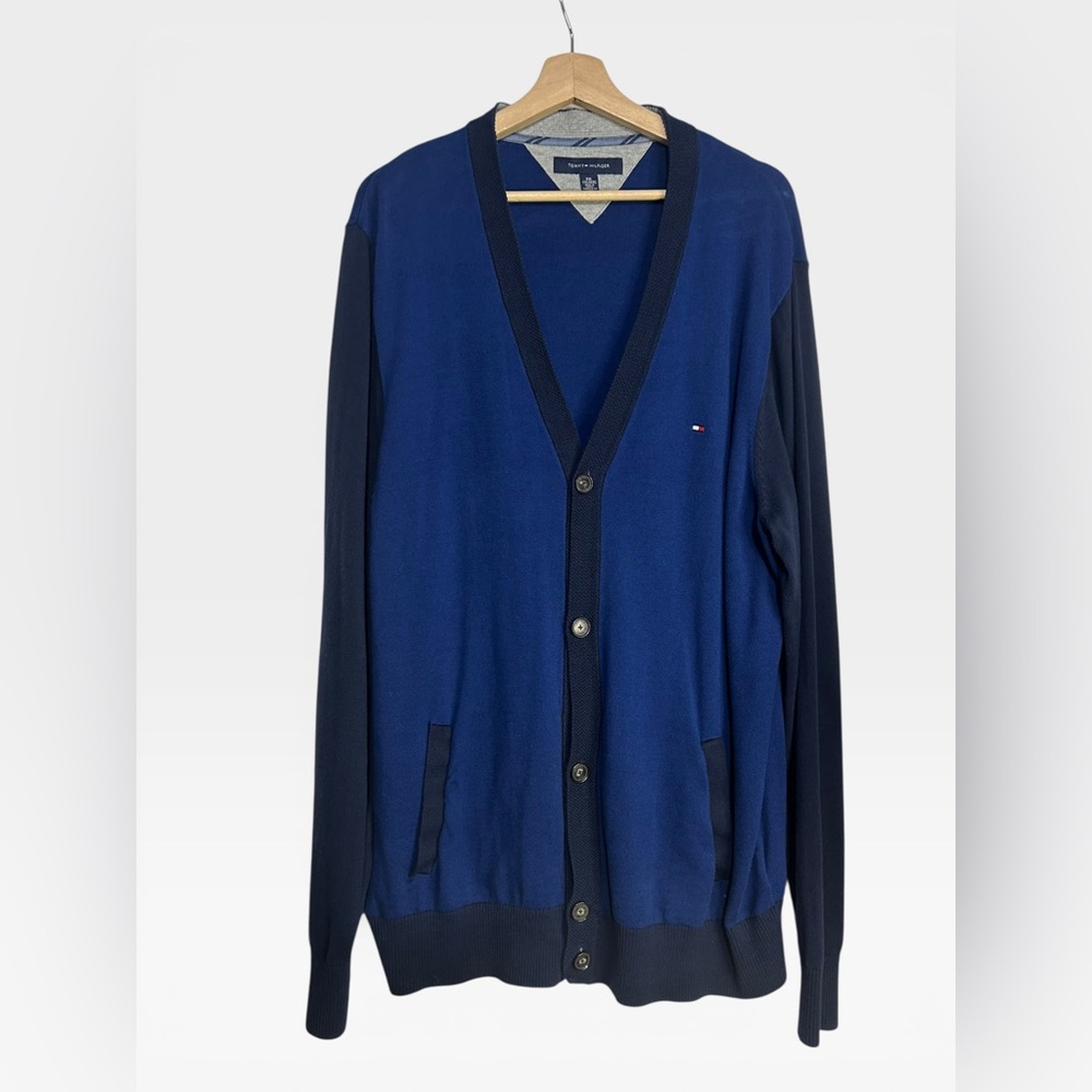 Tommy Hilfiger Button Front Blue Cardigan Sweater XXL